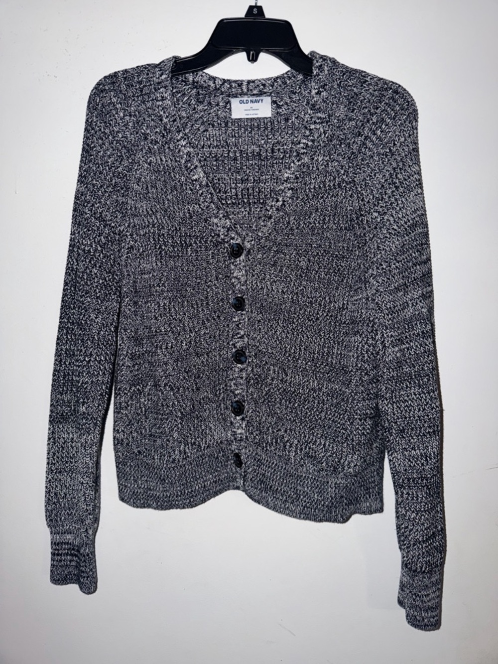 Old Navy Women's Gray Marled V-Neck Button Cardigan
